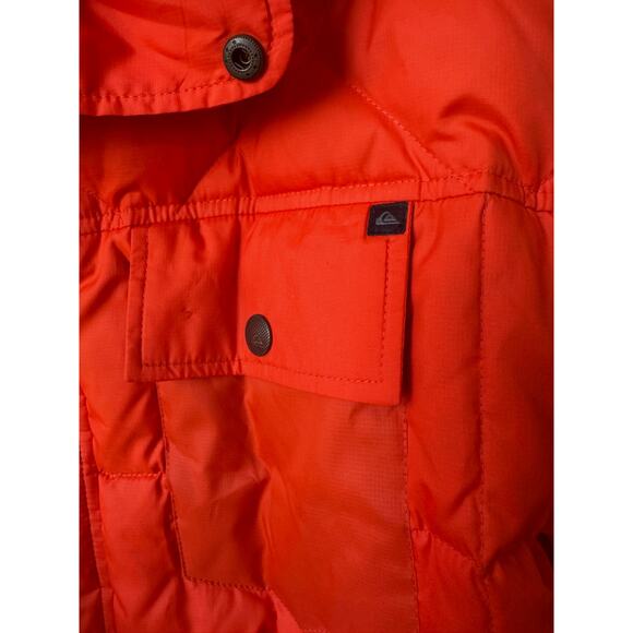 Quicksilver Ghost Tree Orange Down Puffer Jacket LARGE - Picture 2 of 6